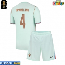 Frankreich Dayot Upamecano #4 Auswärts Trikotsatz Kinder WM 2026 Kurzarm (+ Kurze Hosen)